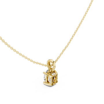 Gold Golden Ribbon Charm Necklace Right View