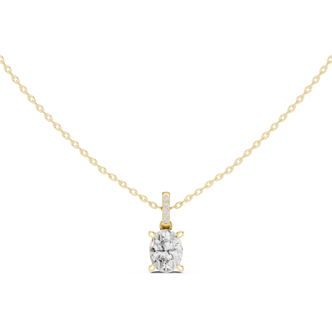 Gold Golden Ribbon Charm Necklace Right View