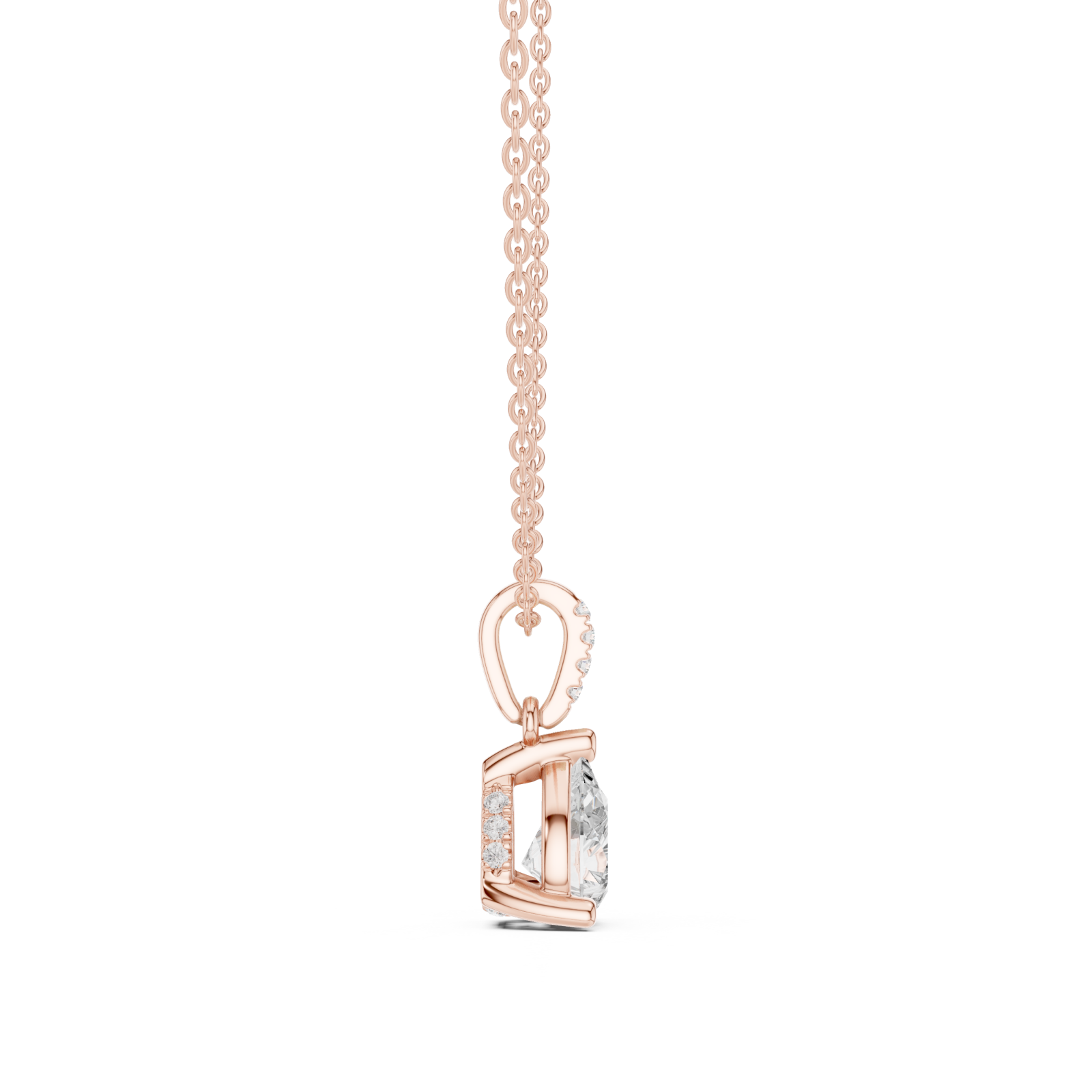  Rose Gold Infinite Grace Loop Pendant Side View