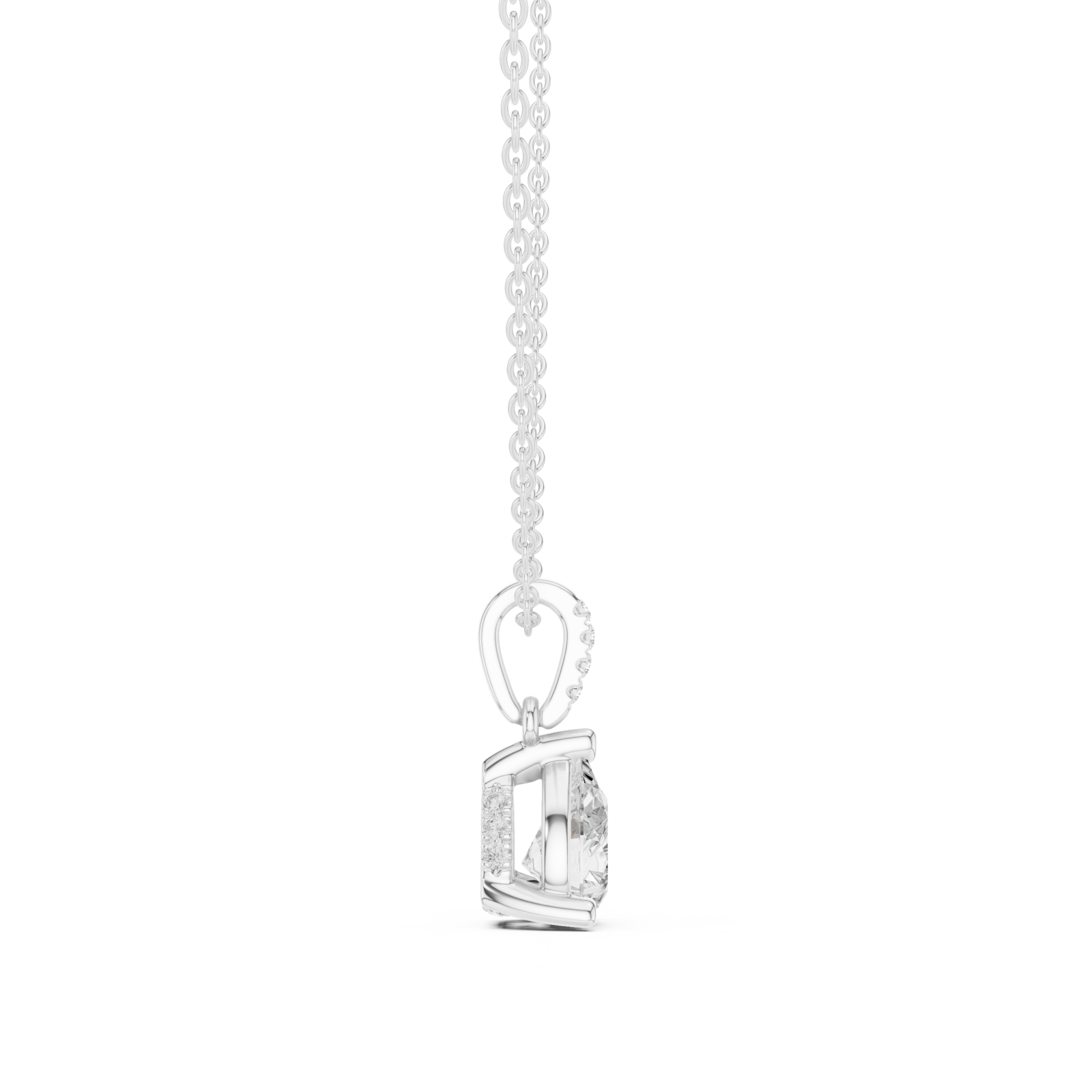  White Gold Infinite Grace Loop Pendant Side View
