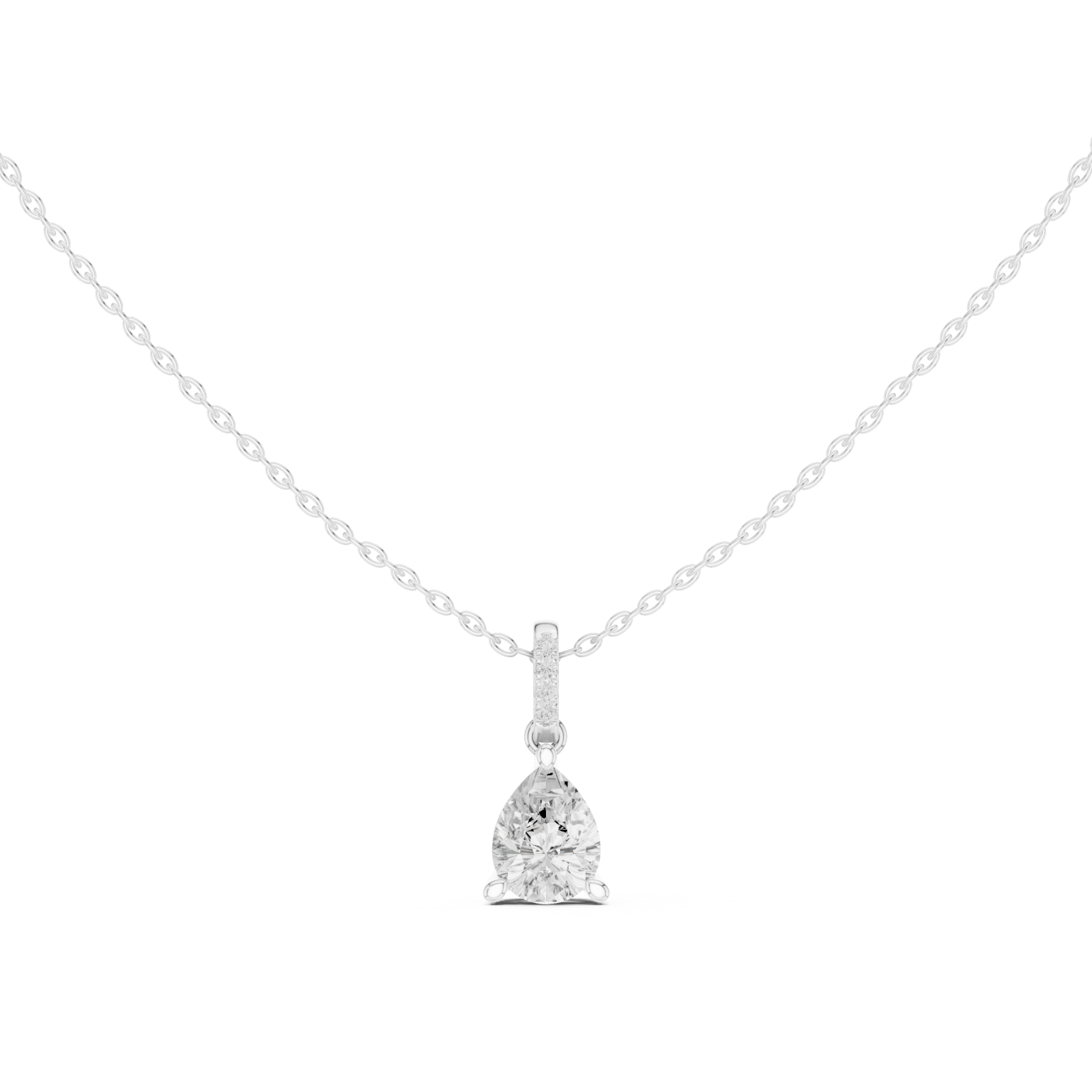  White Gold Infinite Grace Loop Pendant Front View
