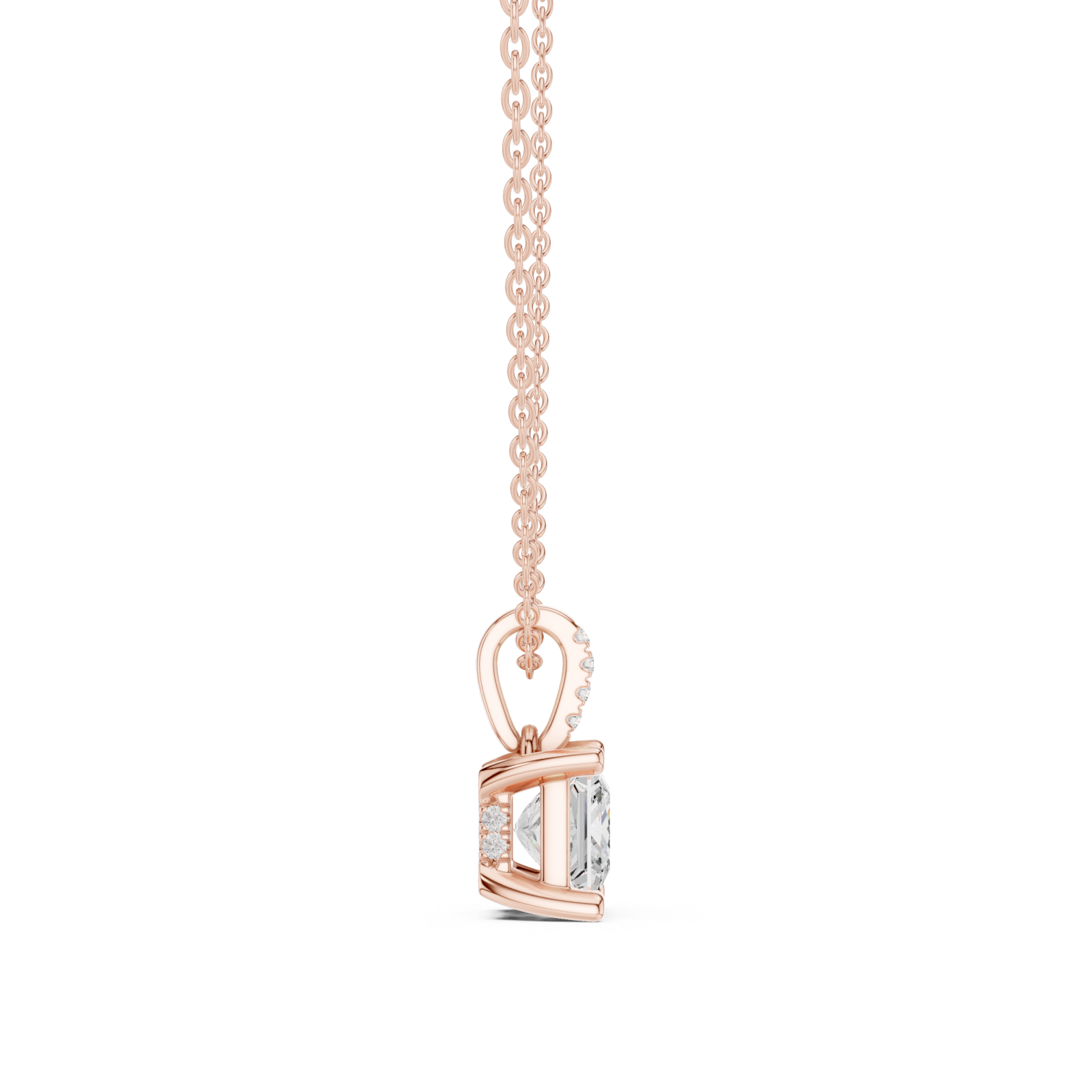  Rose Gold Celestial Duality Zodiac Pendant Side View
