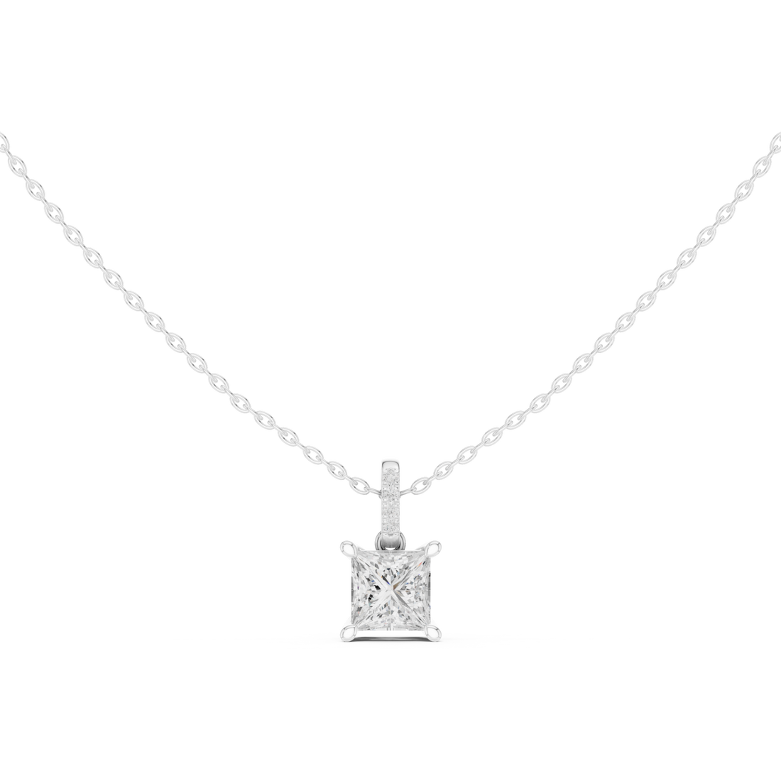  White Gold Celestial Duality Zodiac Pendant Front View