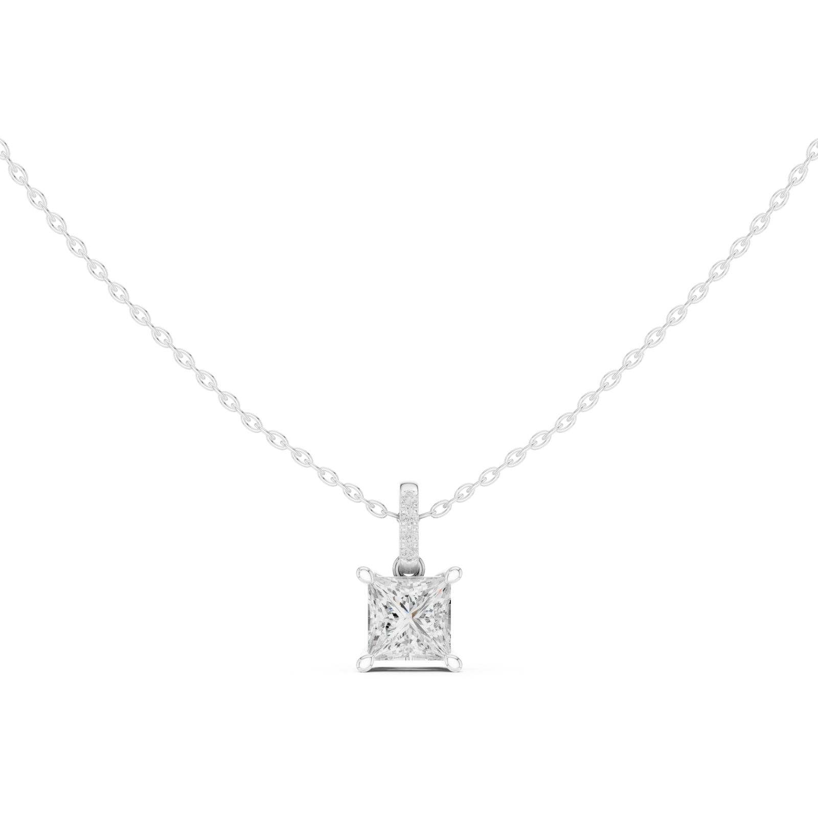  White Gold Celestial Duality Zodiac Pendant Front View