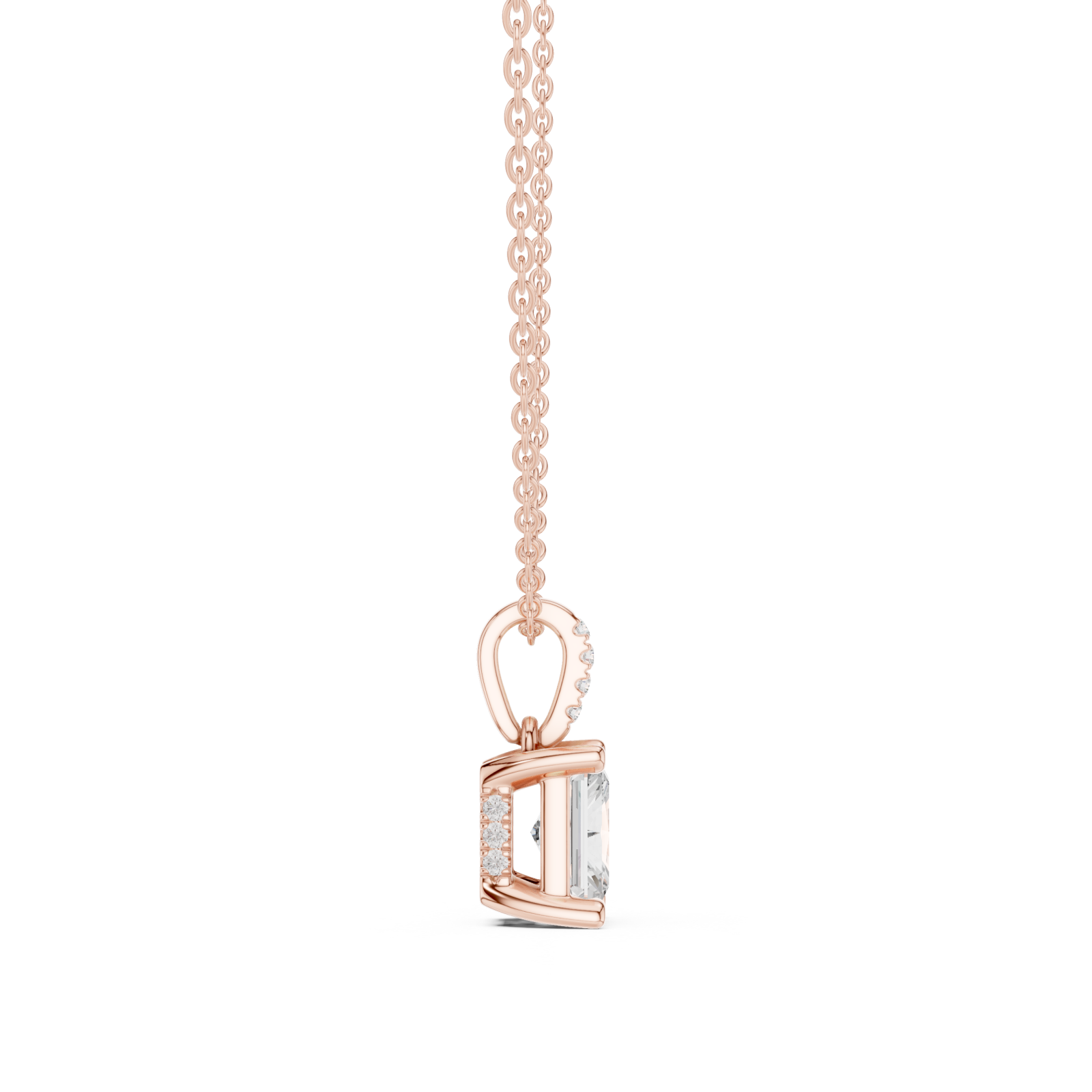  Rose Gold Eternal Echo Minimal Pendant Side View