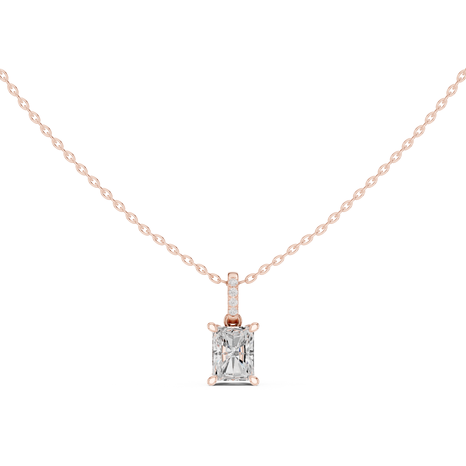  Rose Gold Eternal Echo Minimal Pendant Front View