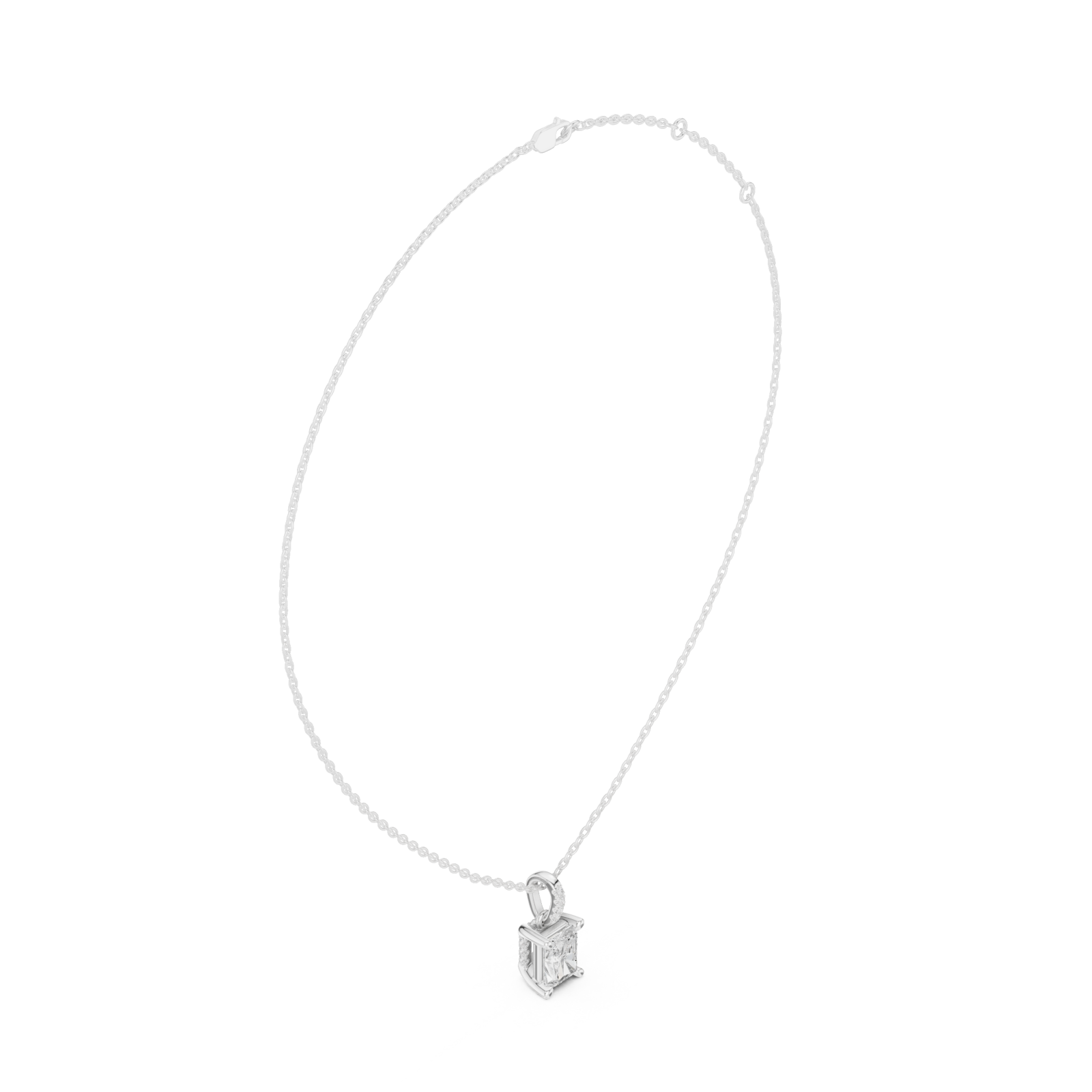  White Gold Eternal Echo Minimal Pendant Left View