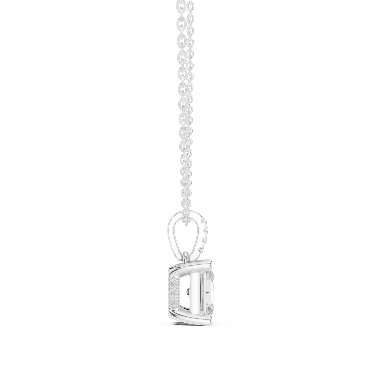  White Gold Eternal Echo Minimal Pendant Side View