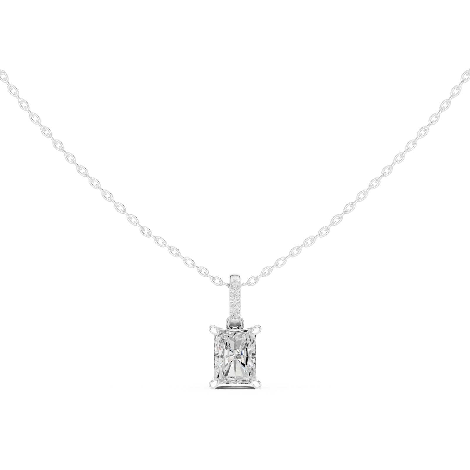  White Gold Eternal Echo Minimal Pendant Front View
