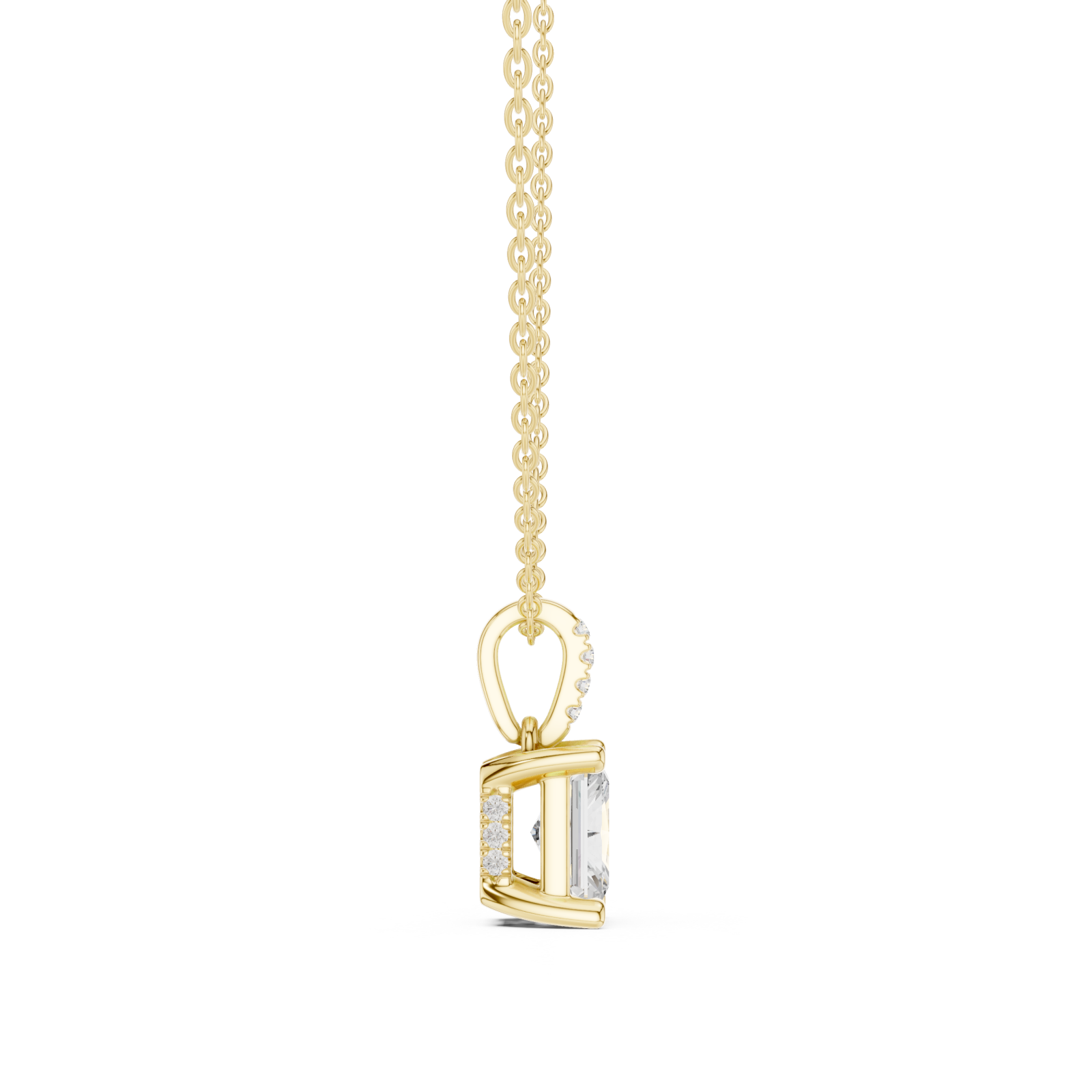  Gold Eternal Echo Minimal Pendant Side View