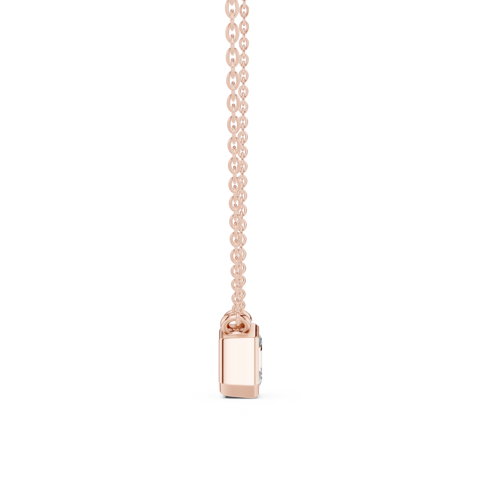  Rose Gold Lucent Charm Cube Pendant Side View