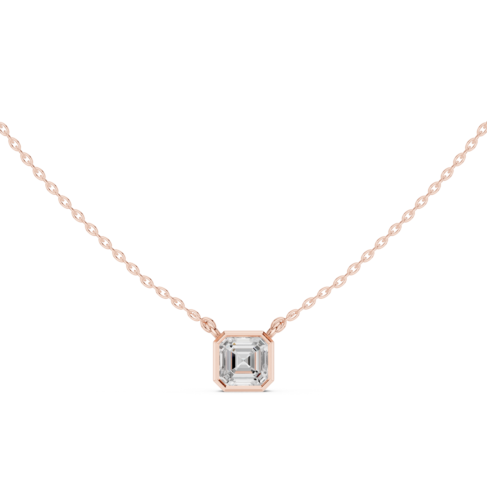  Rose Gold Lucent Charm Cube Pendant Front View