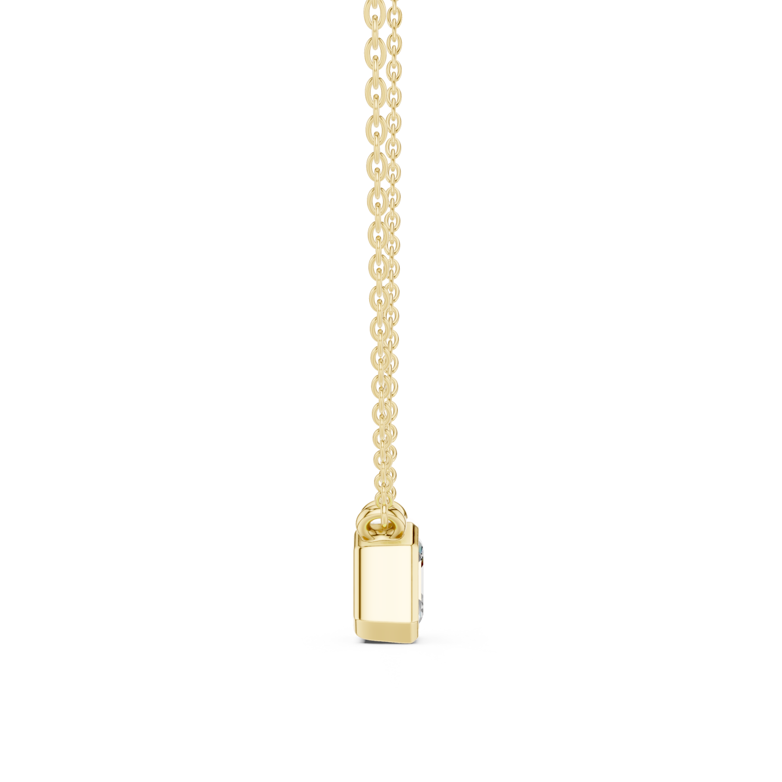  Gold Lucent Charm Cube Pendant Side View