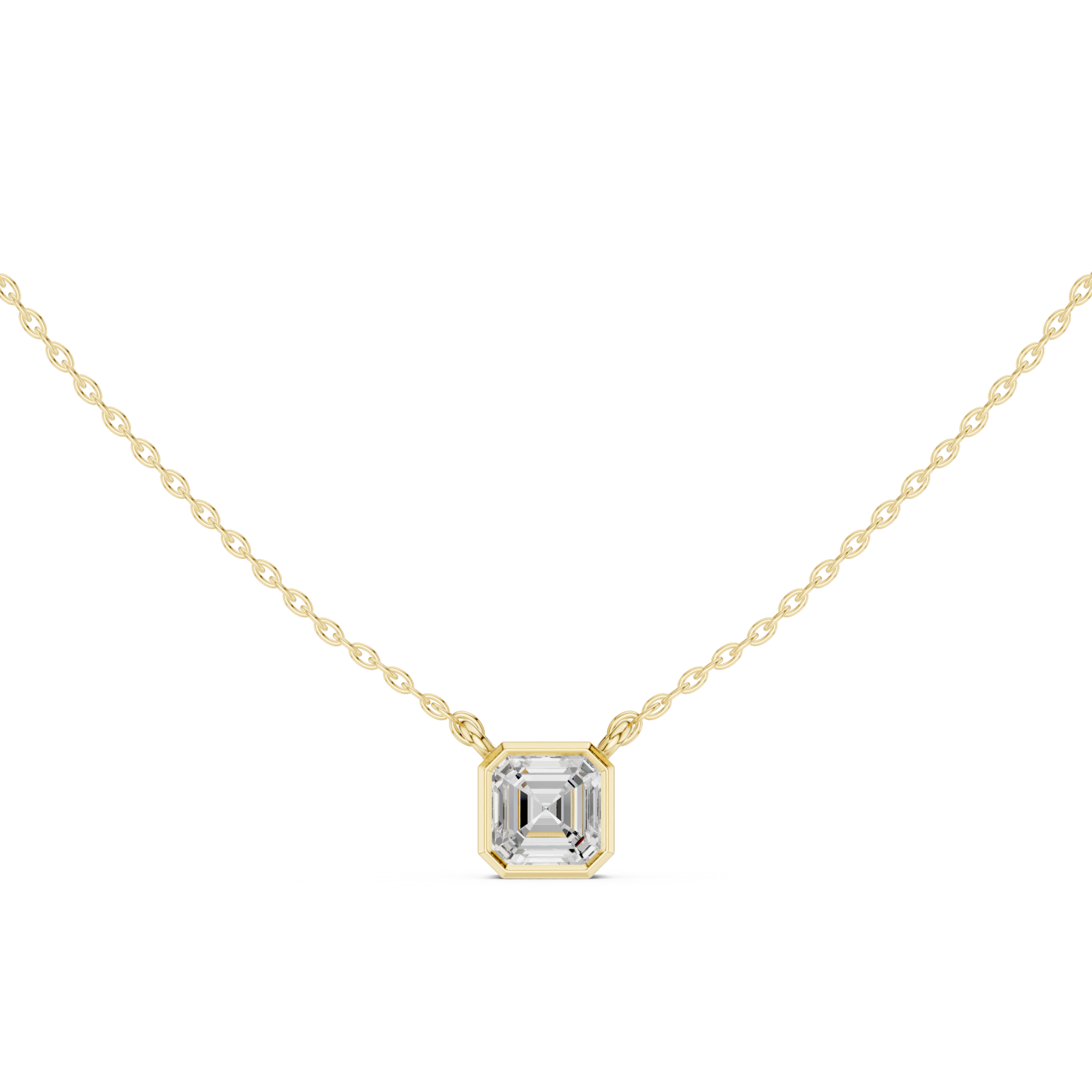  Gold Lucent Charm Cube Pendant Front View
