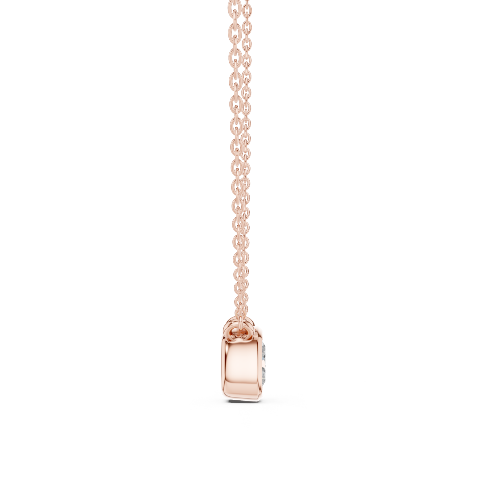  Rose Gold Eternal Embrace Circle Pendant Side View