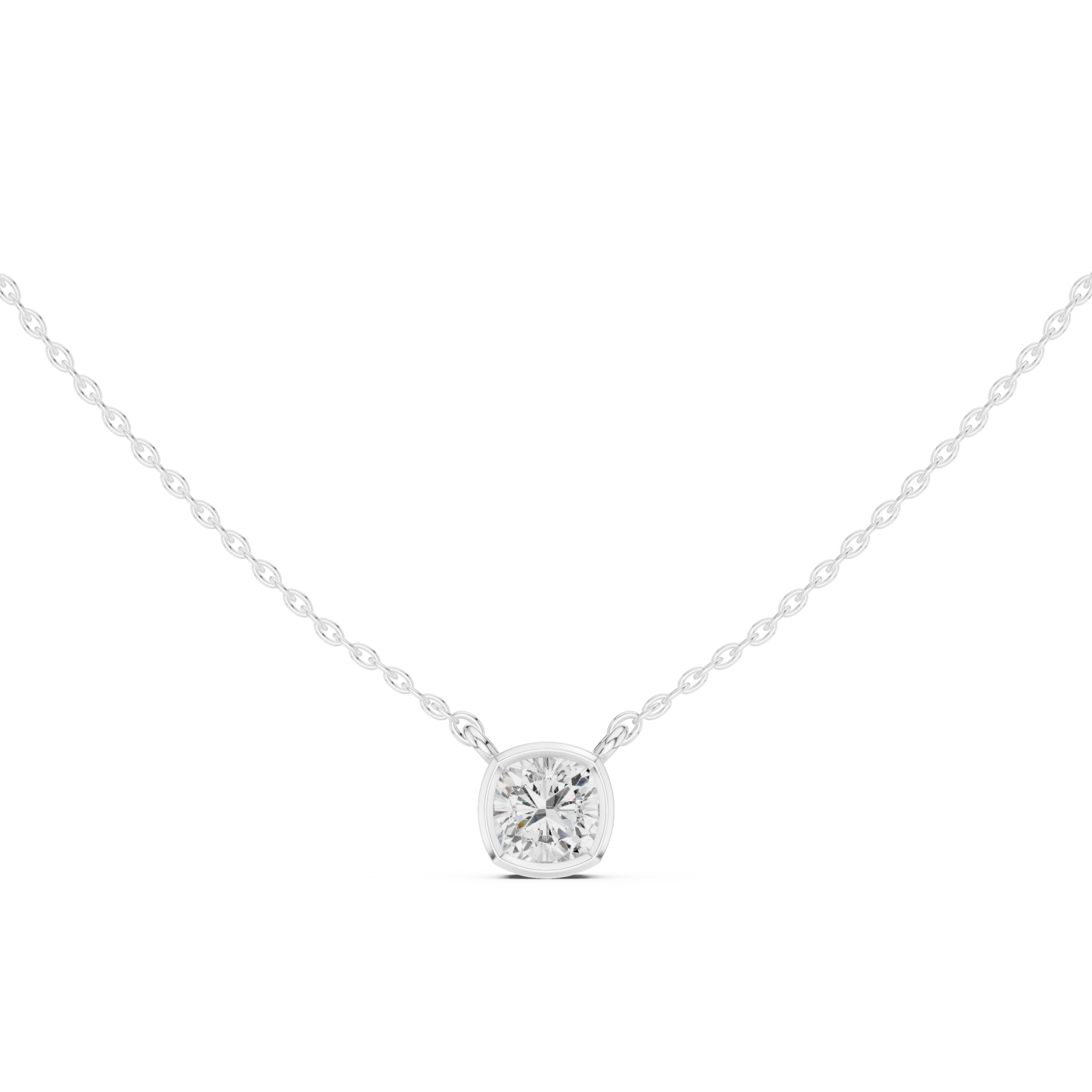  White Gold Eternal Embrace Circle Pendant Front View
