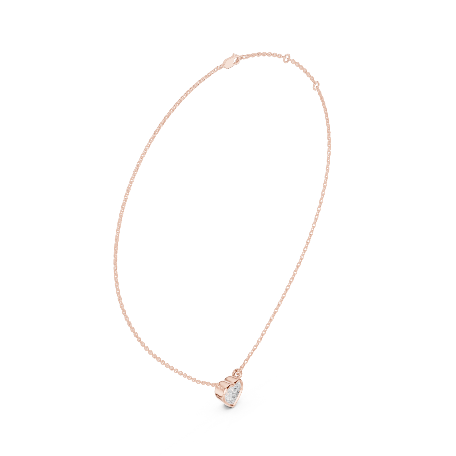  Rose Gold Embrace Heart Pendant Left View