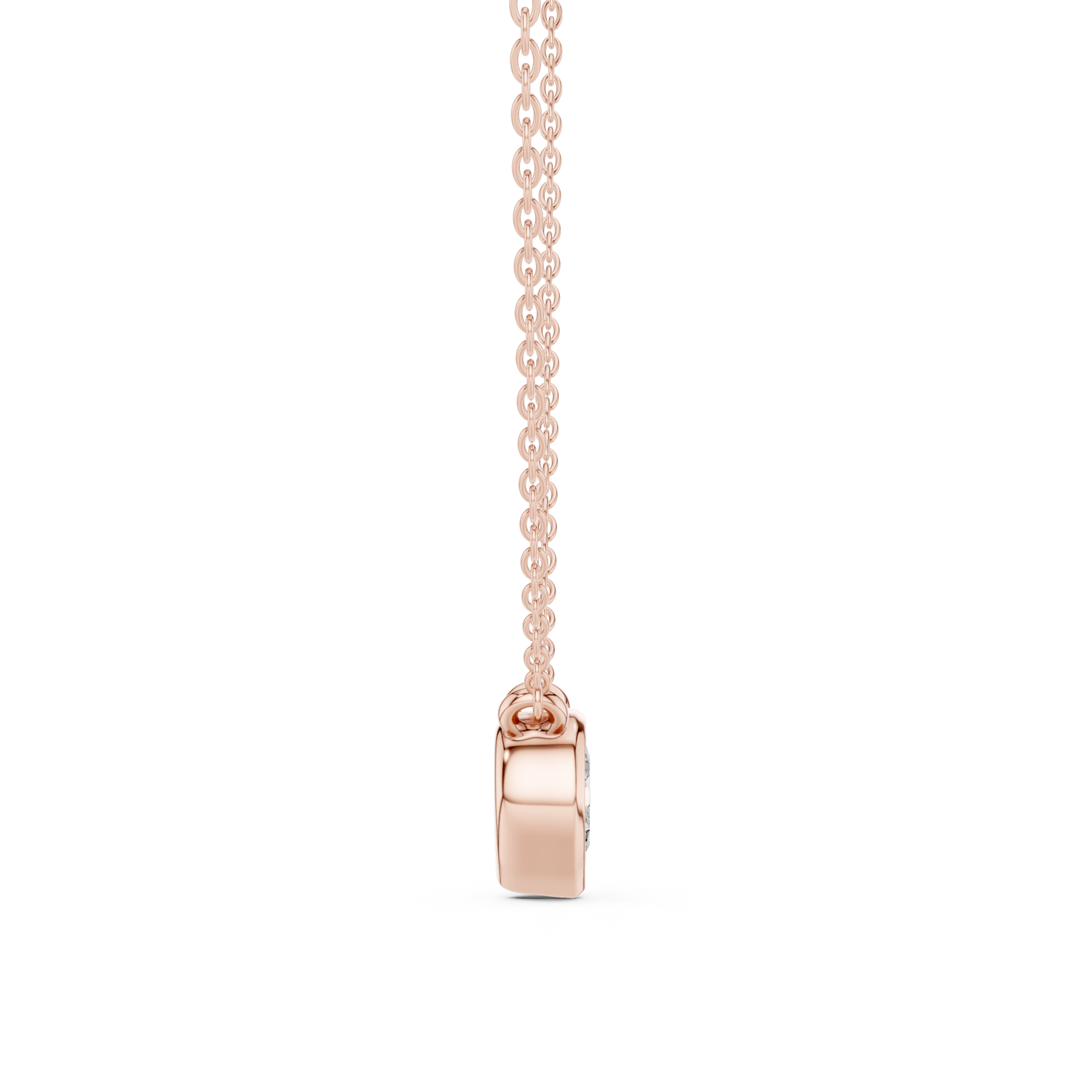  Rose Gold Embrace Heart Pendant Side View