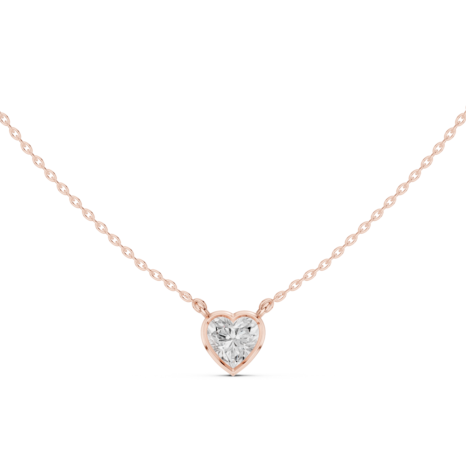  Rose Gold Embrace Heart Pendant Front View