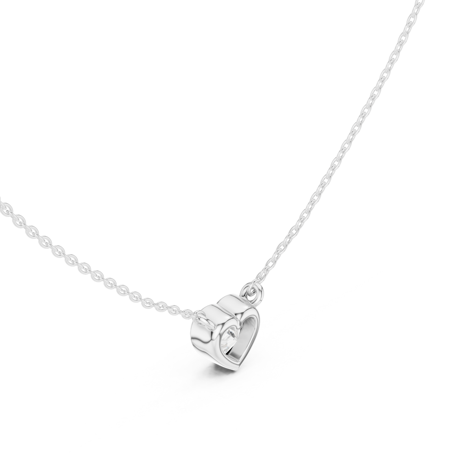  White Gold Embrace Heart Pendant Right View