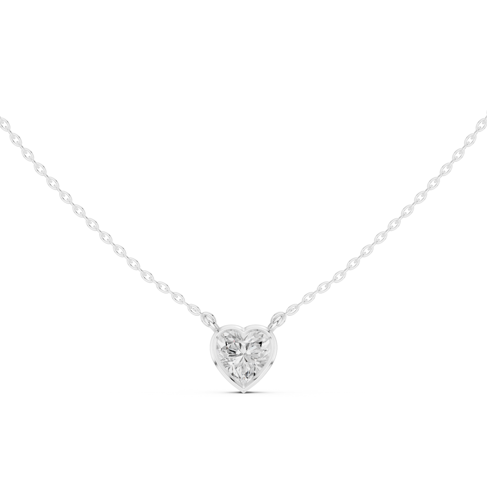  White Gold Embrace Heart Pendant Front View