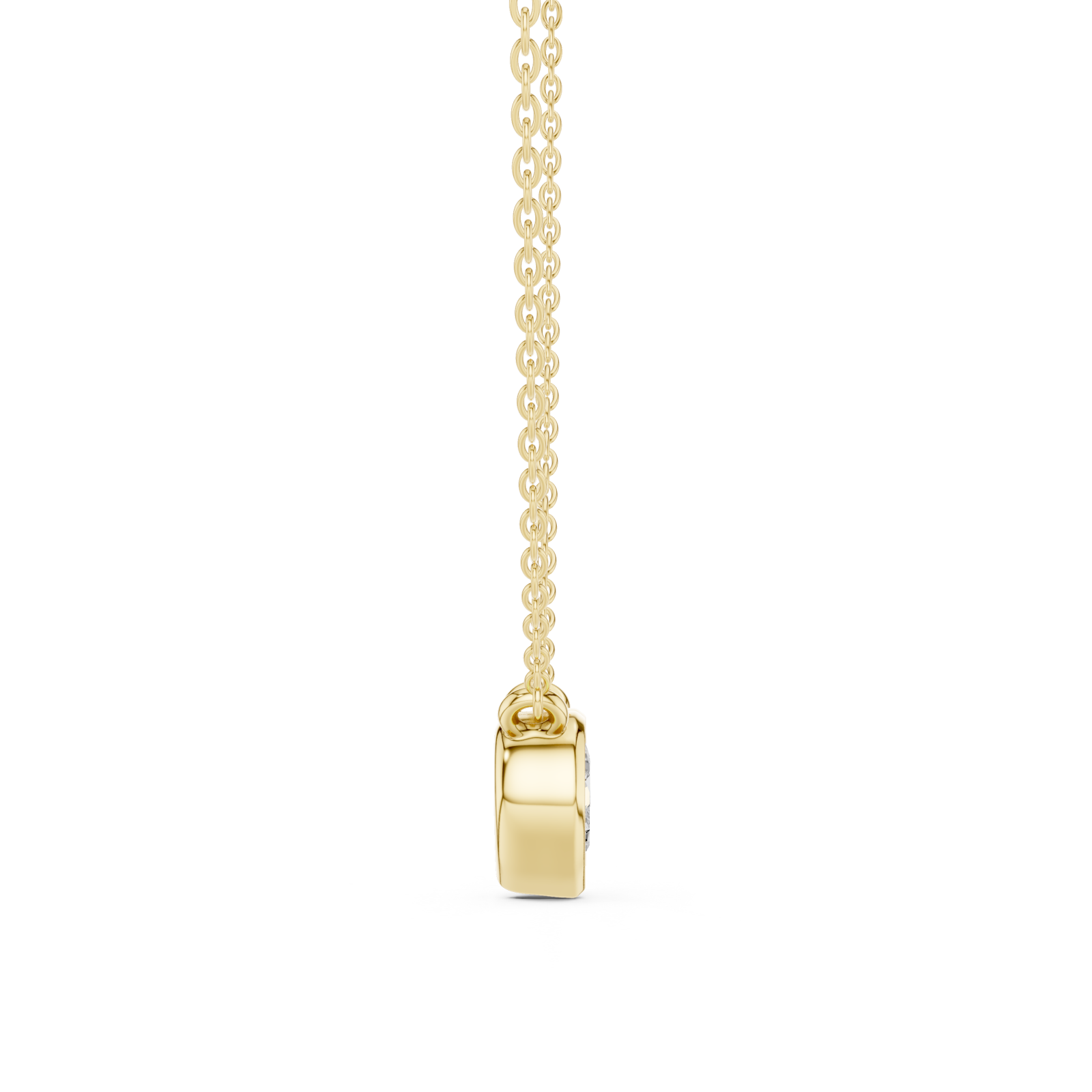  Gold Embrace Heart Pendant Side View