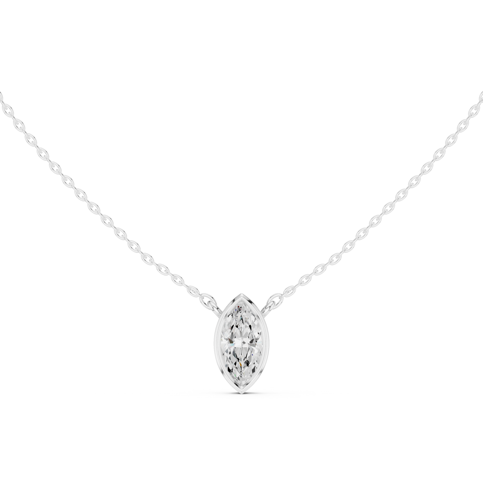  White Gold Eternal Gaze Pendant Front View