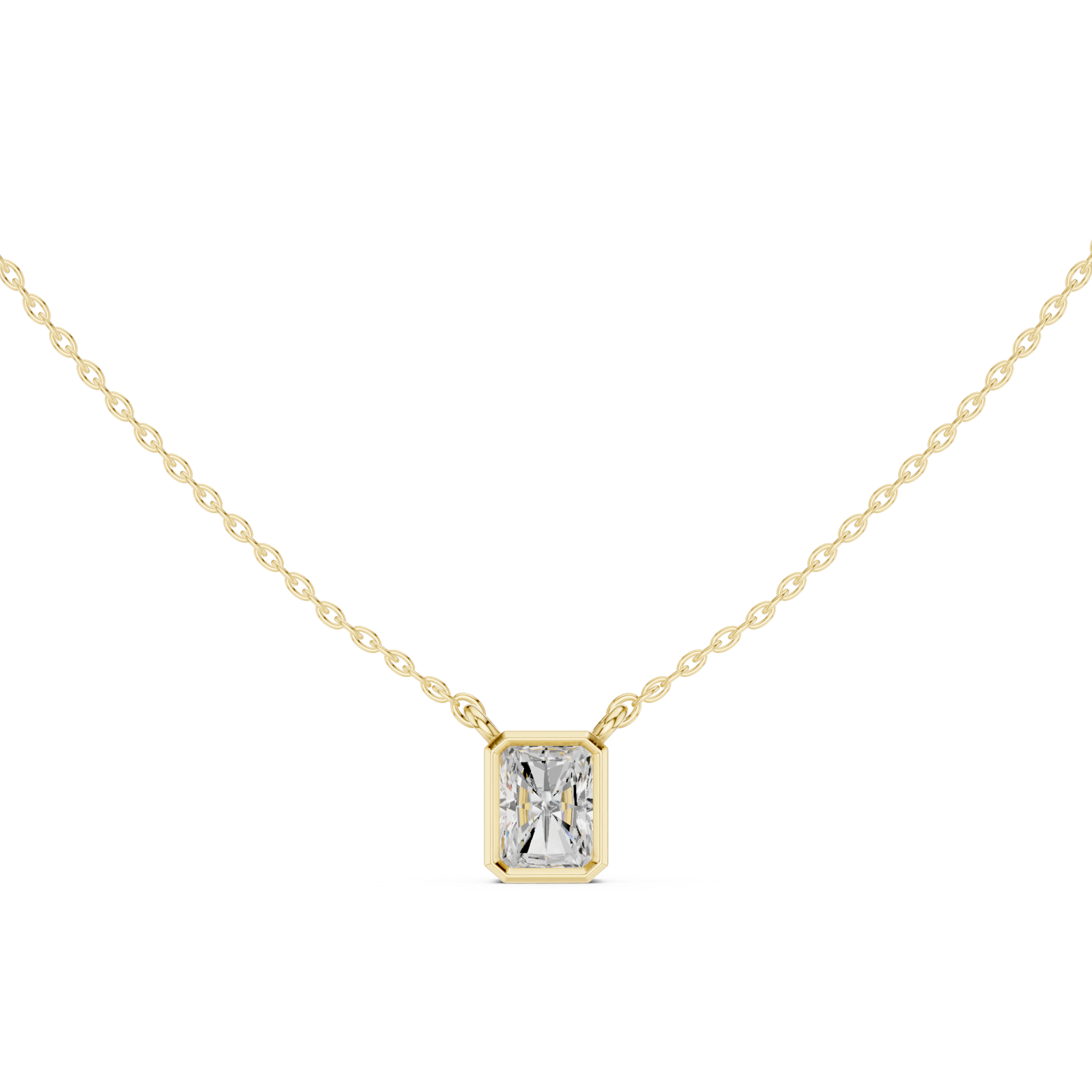  Gold Refined Edge Box Pendant Front View