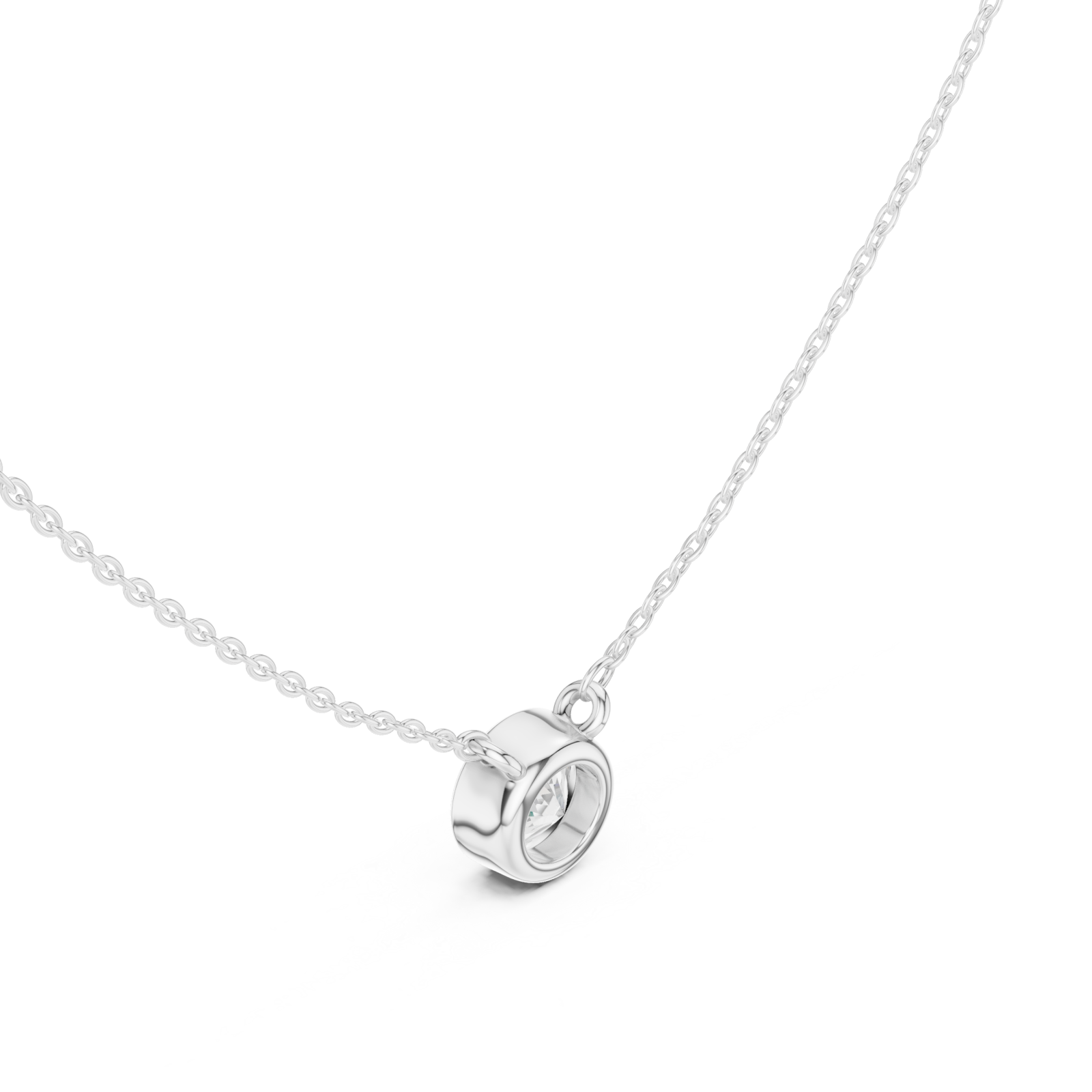  White Gold Classic Orb Pendant Right View