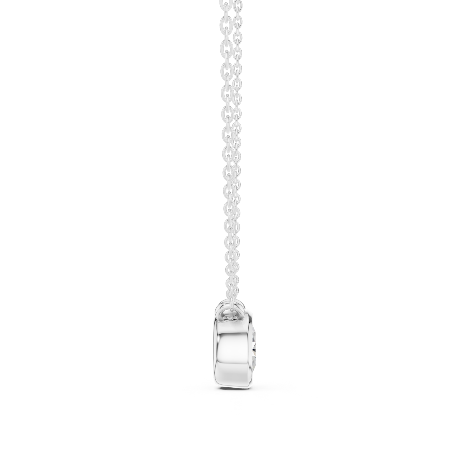  White Gold Classic Orb Pendant Side View