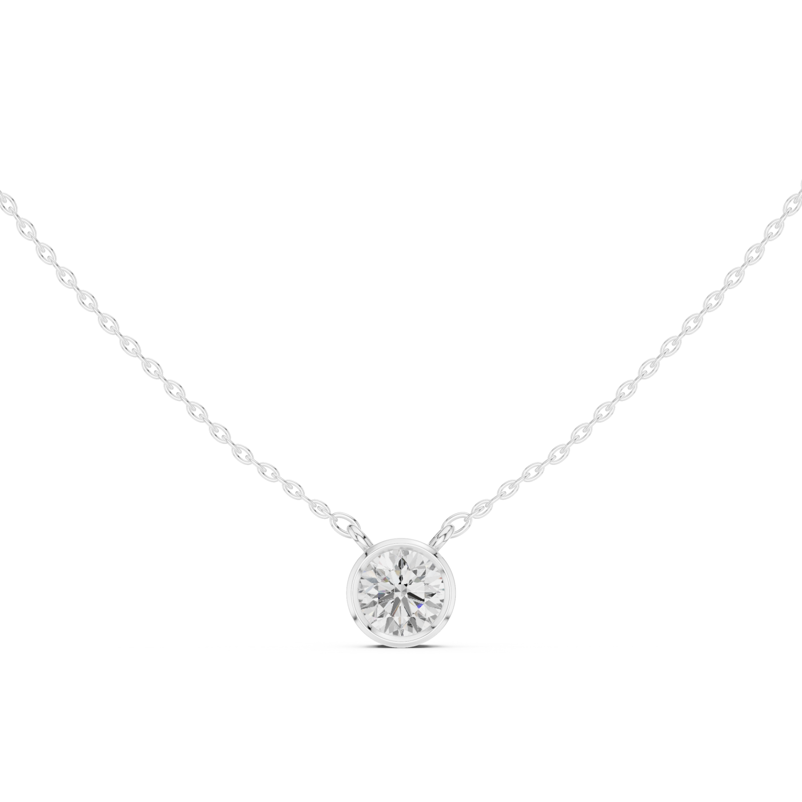  White Gold Classic Orb Pendant Front View