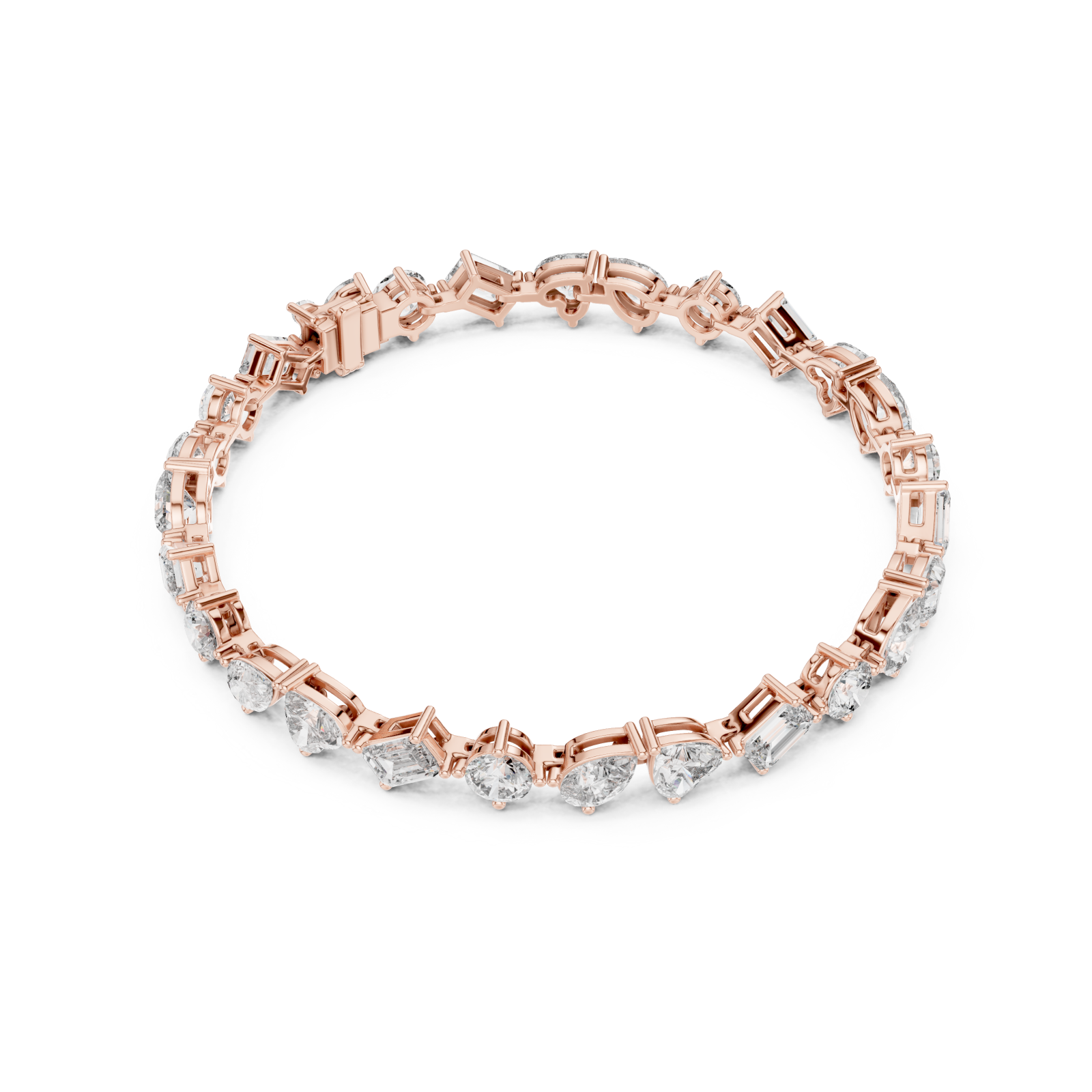  Rose Gold Blissful Whisper Link Fine Bracelet Front View