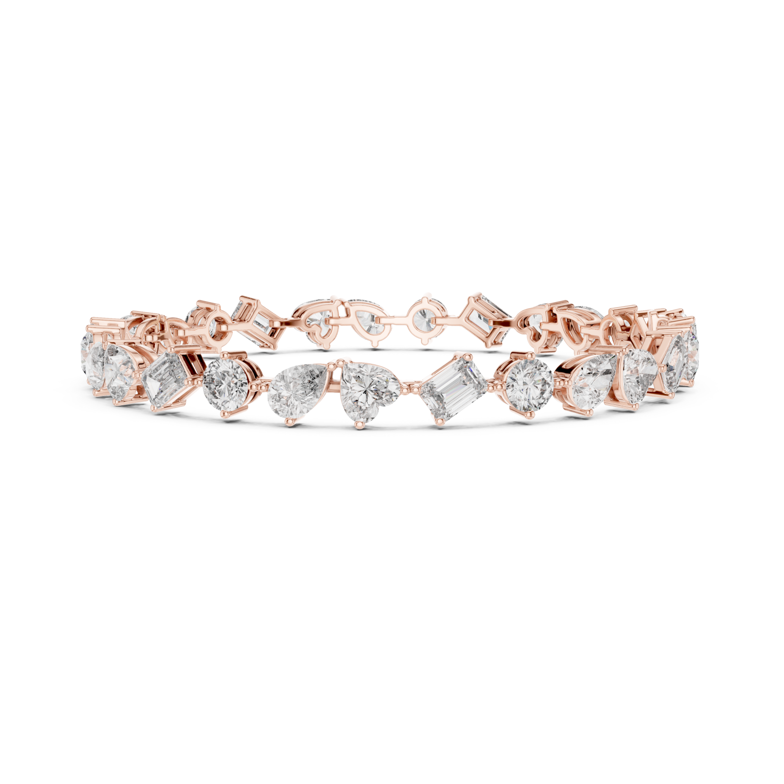  Rose Gold Blissful Whisper Link Fine Bracelet Side View