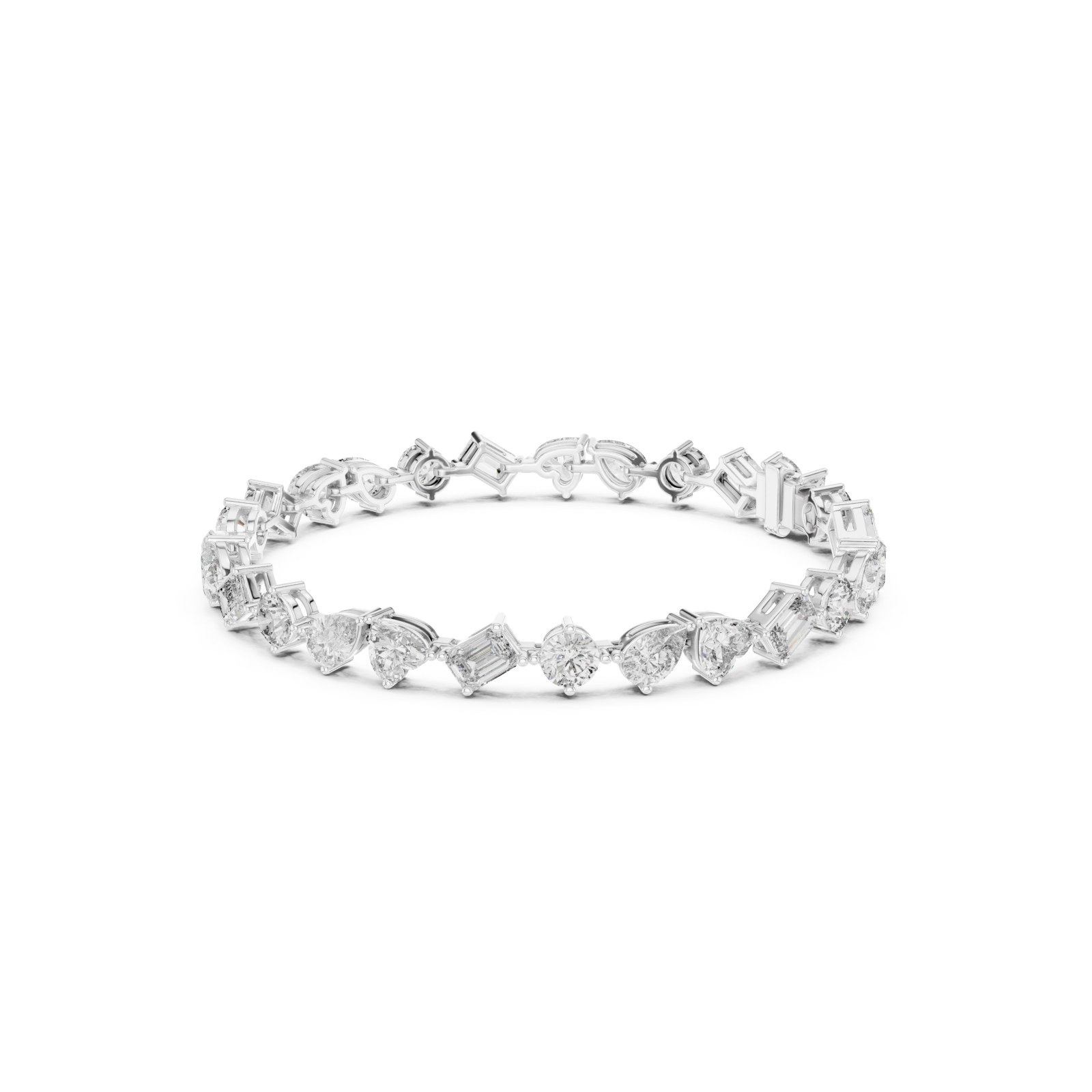  White Gold Blissful Whisper Link Fine Bracelet Left View