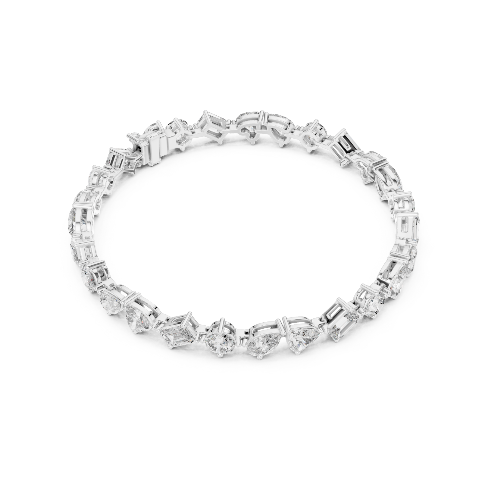  White Gold Blissful Whisper Link Fine Bracelet Front View