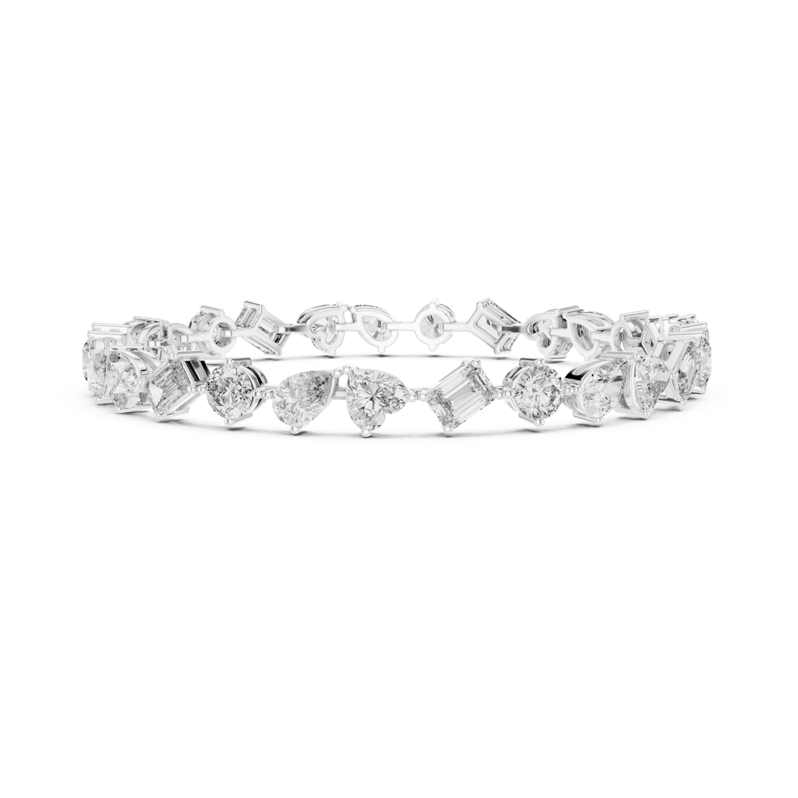  White Gold Blissful Whisper Link Fine Bracelet Side View