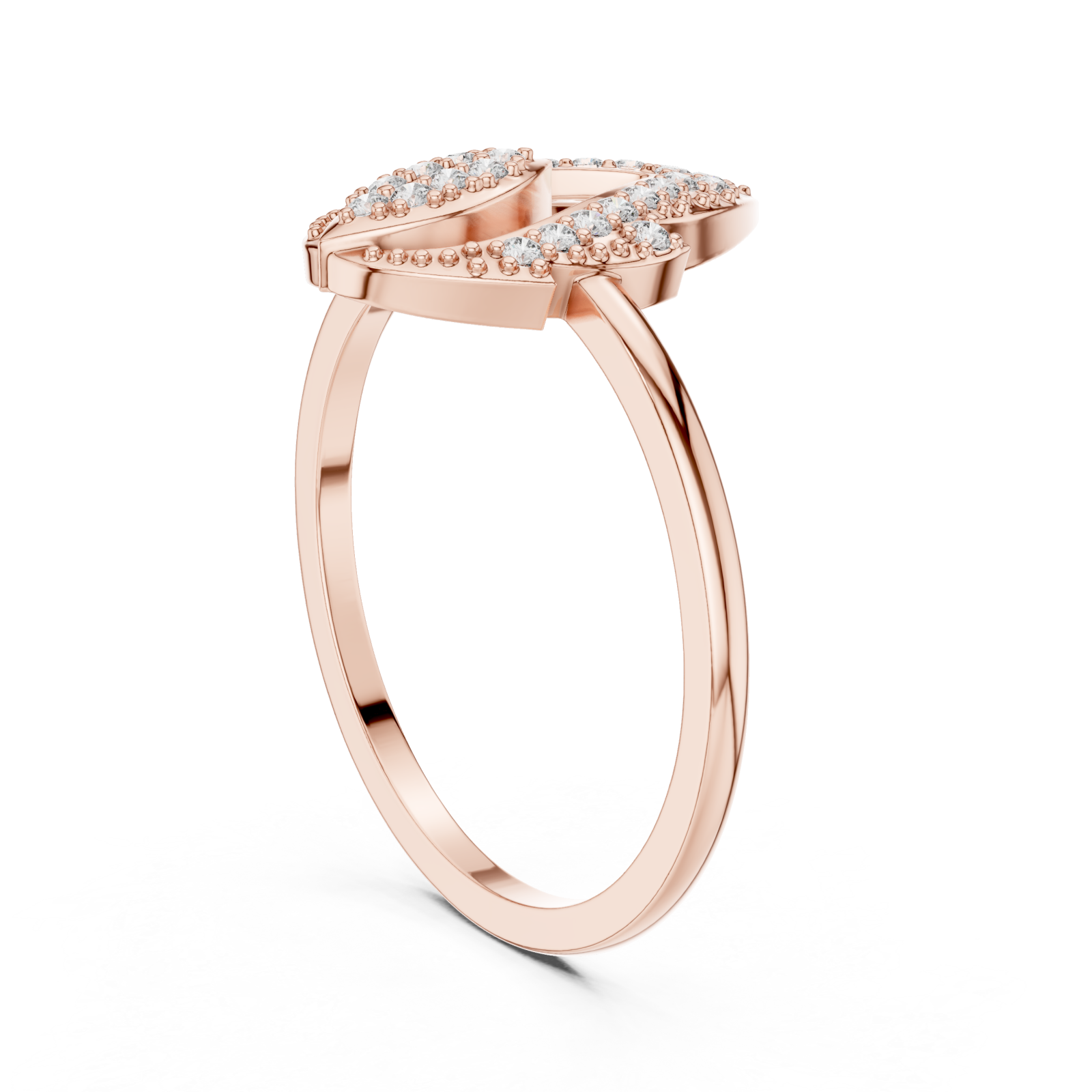  Rose Gold Dancing Fleur Grace Ring Left View