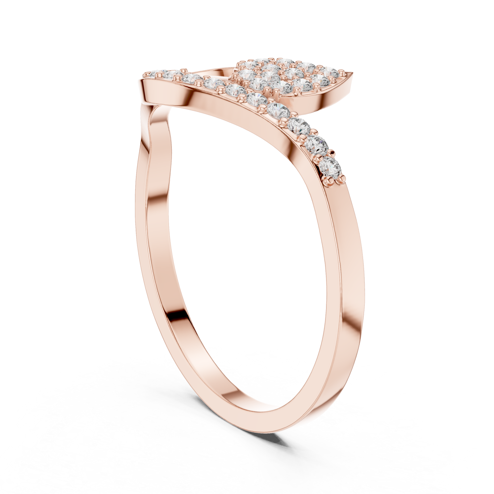 Rose Gold Twilight Whisper Halo Band Ring Left View