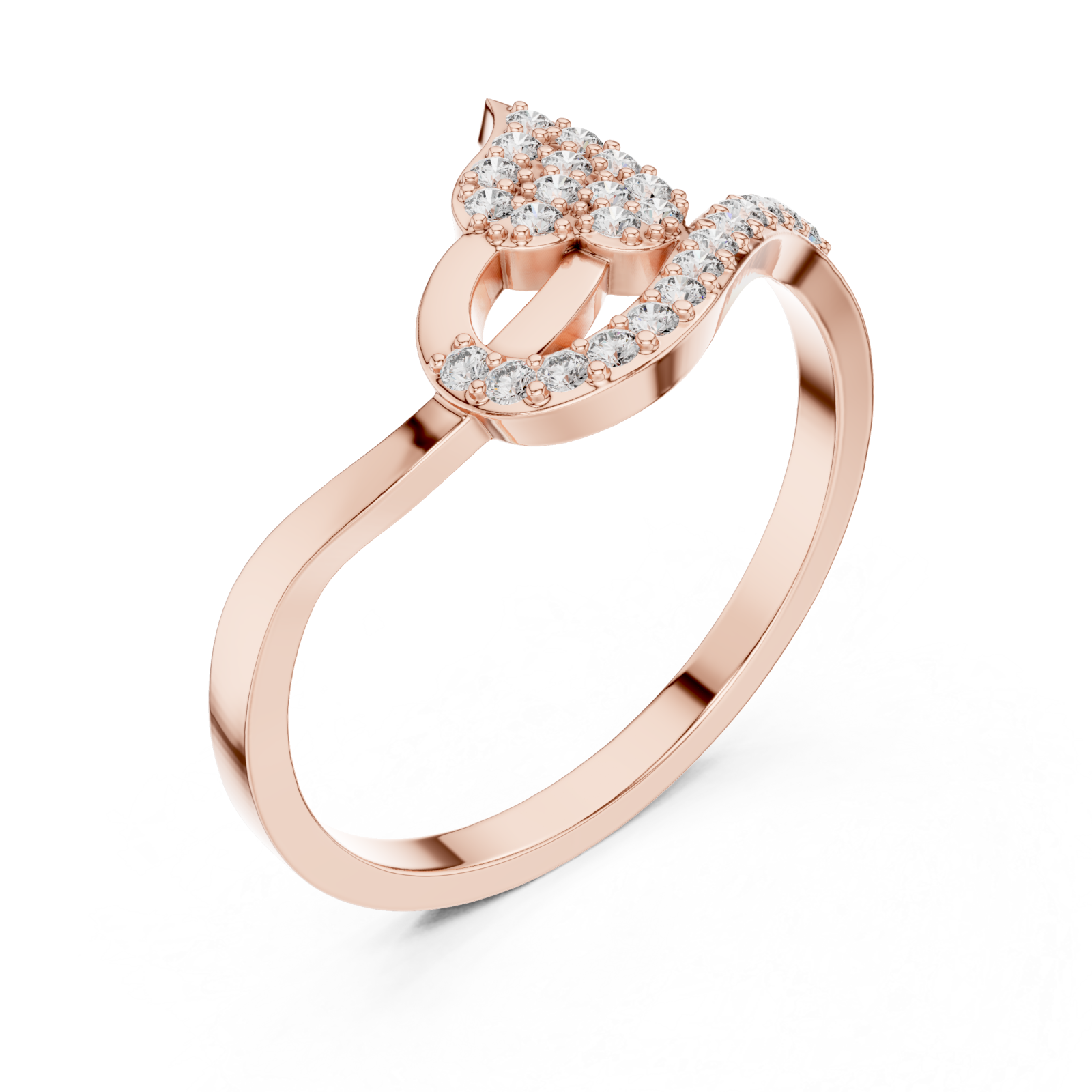  Rose Gold Twilight Whisper Halo Band Ring Right View