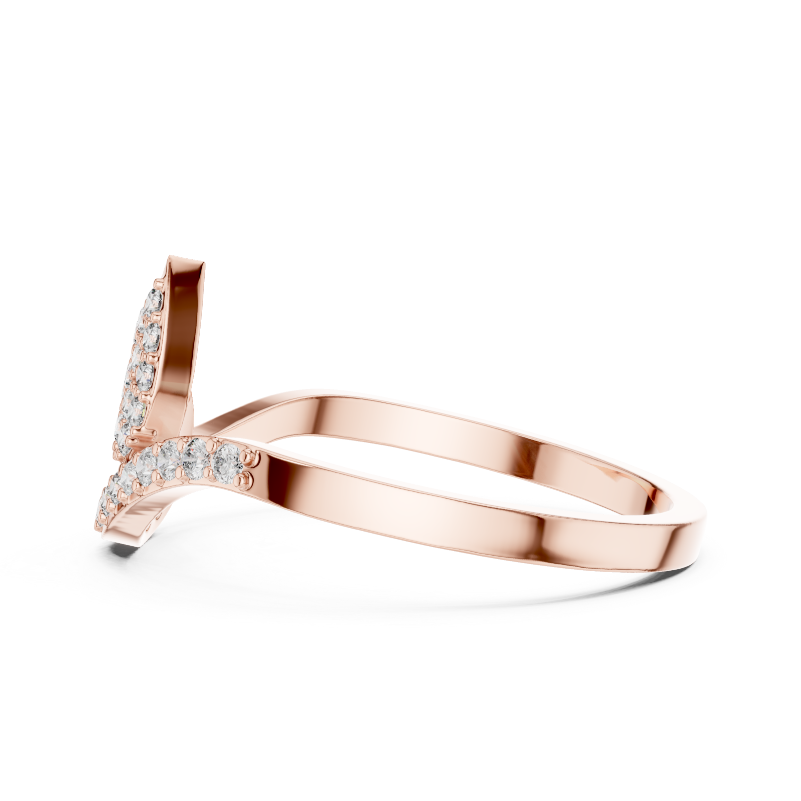  Rose Gold Twilight Whisper Halo Band Ring Side View
