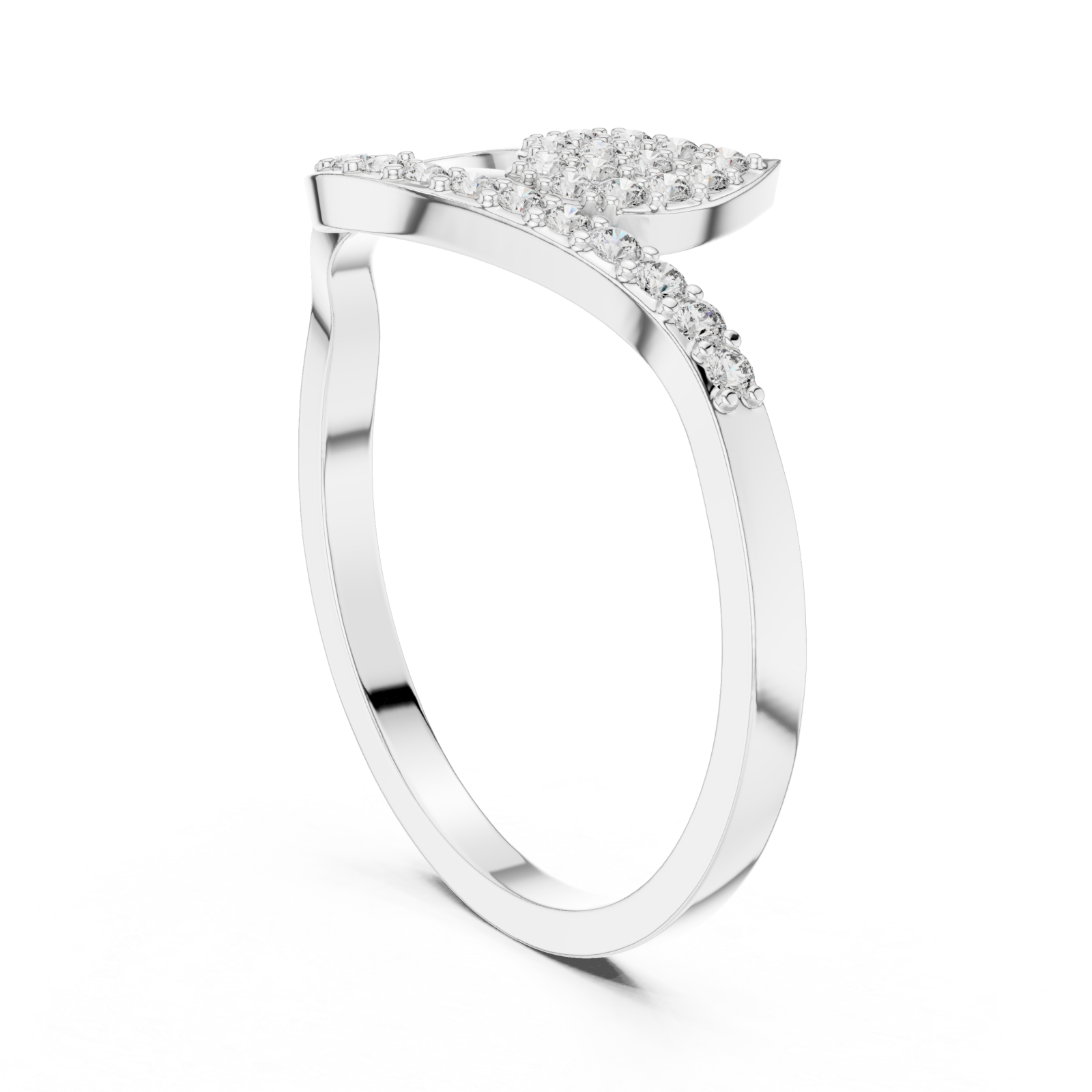 White Gold Twilight Whisper Halo Band Ring Left View