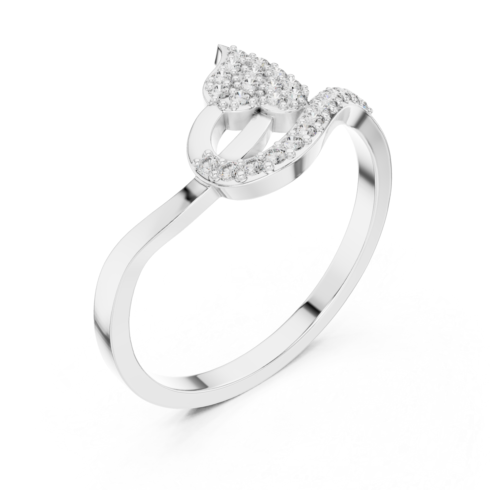  White Gold Twilight Whisper Halo Band Ring Right View