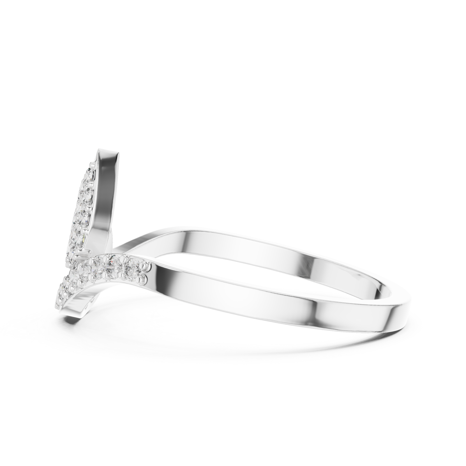  White Gold Twilight Whisper Halo Band Ring Side View