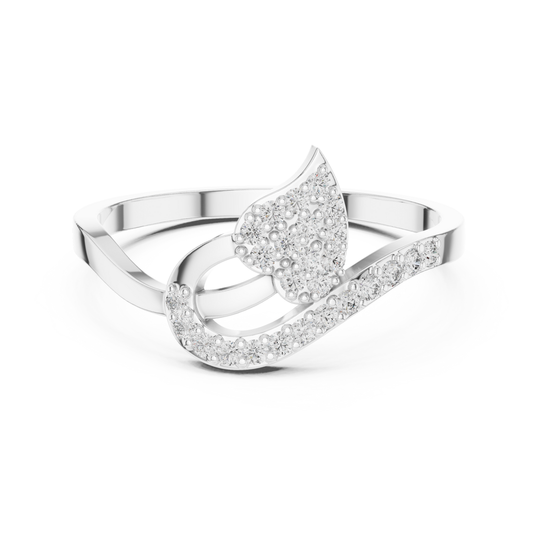  White Gold Twilight Whisper Halo Band Ring Right View