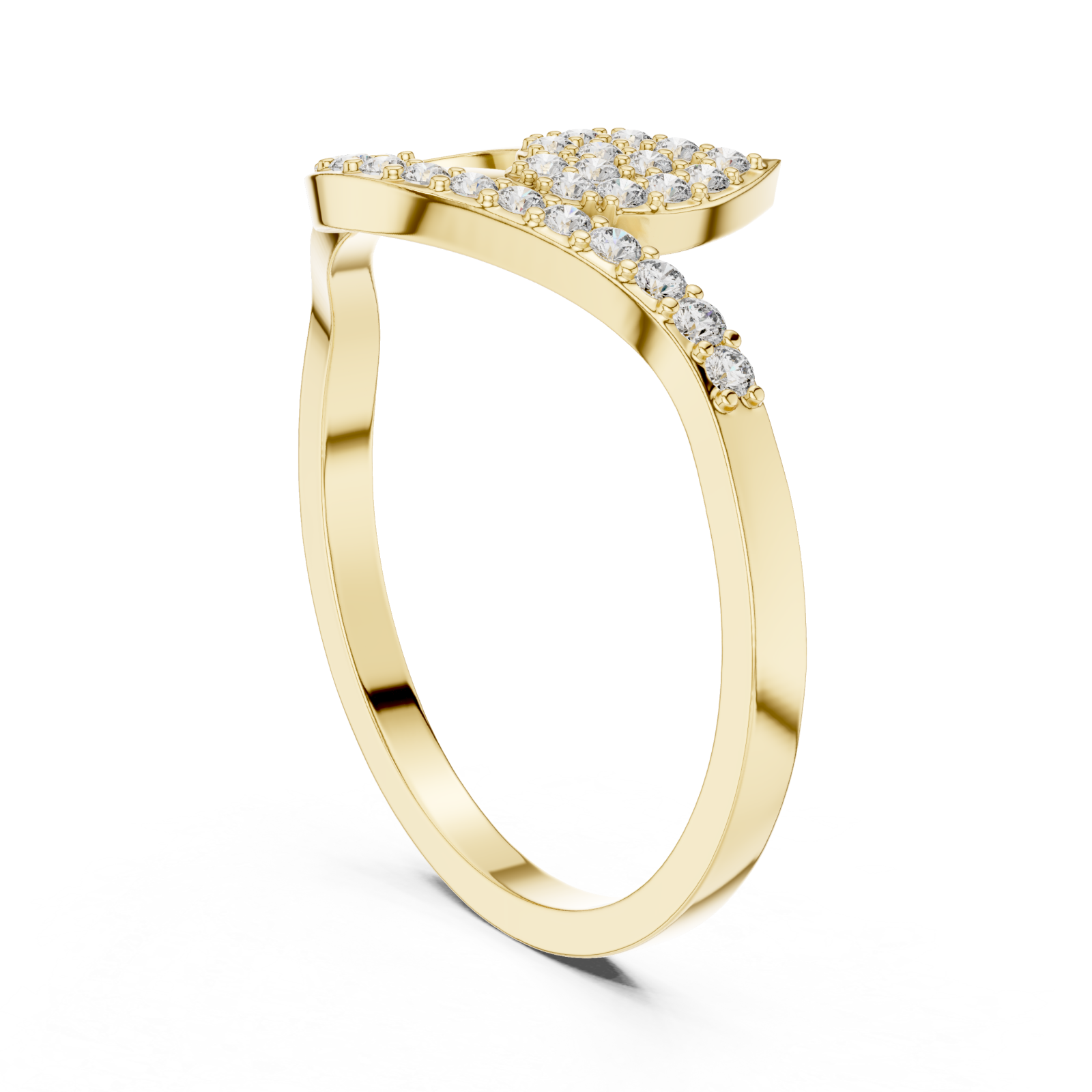  Gold Twilight Whisper Halo Band Ring Left View