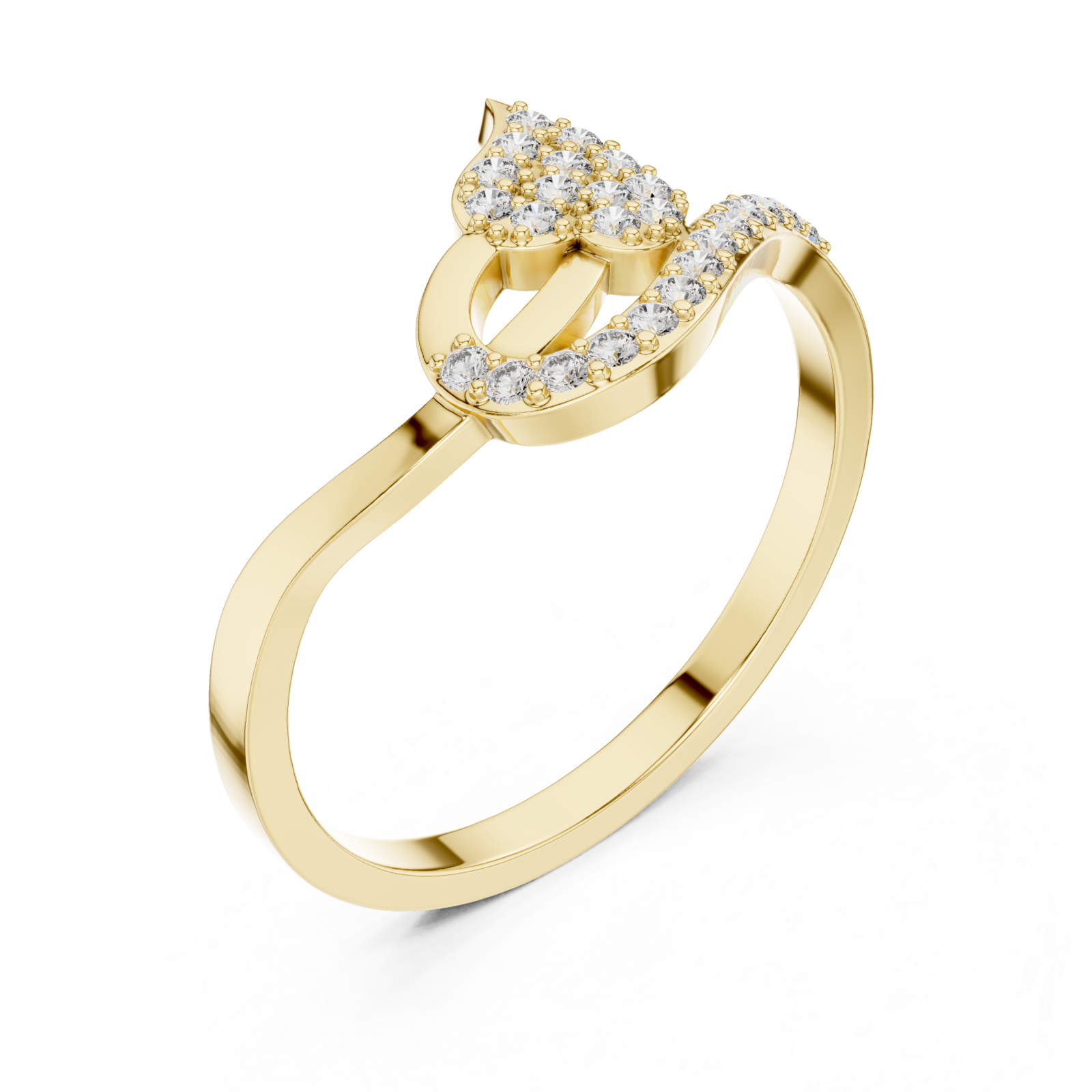 Gold Twilight Whisper Halo Band Ring Right View
