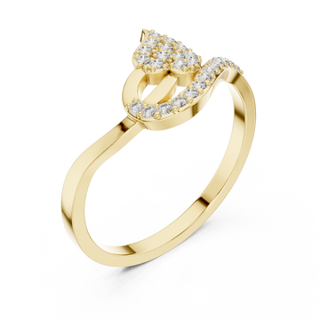 Gold Twilight Whisper Halo Band Ring Right View