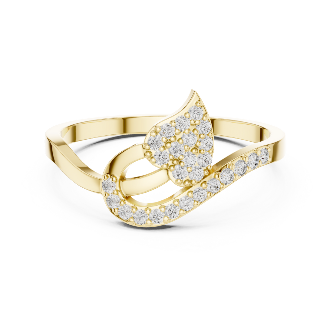 Gold Twilight Whisper Halo Band Ring Right View