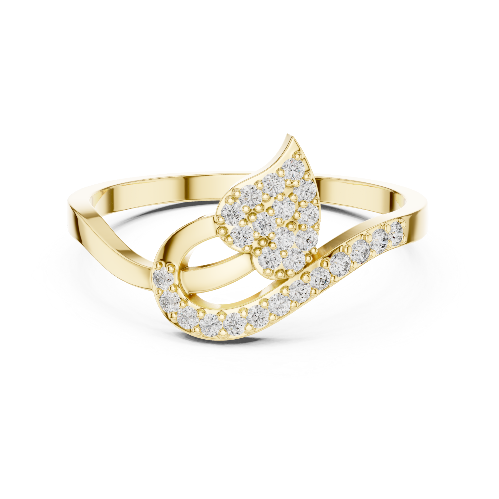  Gold Twilight Whisper Halo Band Ring Front View