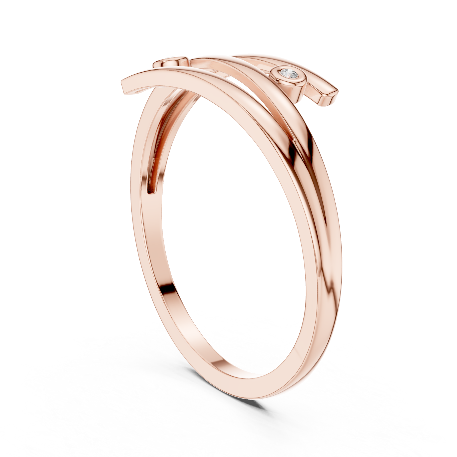  Rose Gold Everlace Sleek Sculpture Ring Left View